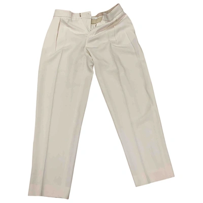 Pre-owned Chloé Straight Trousers In White