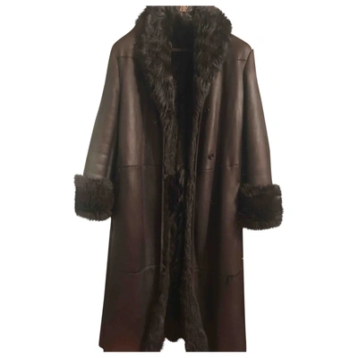 Pre-owned Versace Brown Shearling Coat