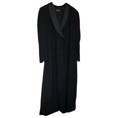 Pre-owned Giorgio Armani Wool Coat In Black