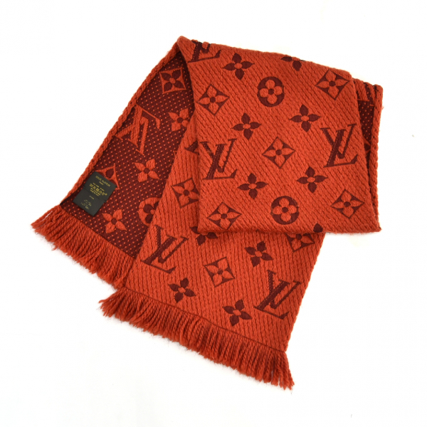 Pre-owned Louis Vuitton Logomania Orange Wool Scarf | ModeSens