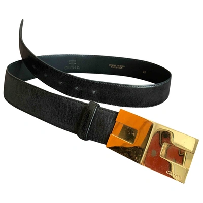 Pre-owned Elisabetta Franchi Leather Belt In Black