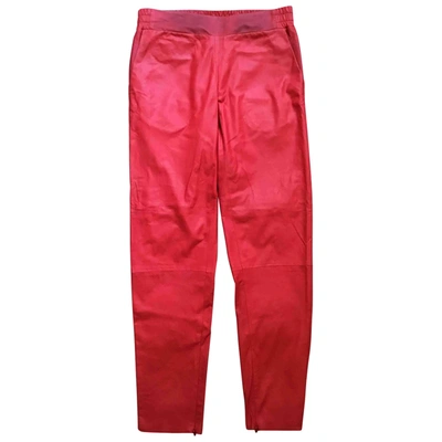 Pre-owned Drome Leather Trousers In Red