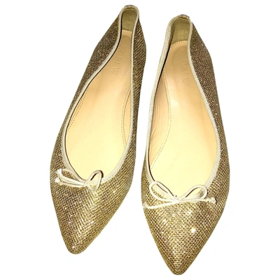 Pre-owned Jcrew Cloth Flats In Gold