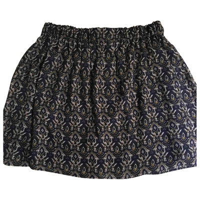 Pre-owned Hoss Intropia Silk Mini Skirt In Blue