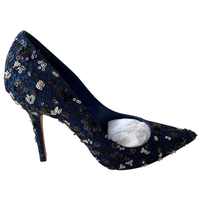 Pre-owned Dior D-stiletto Glitter Heels In Blue