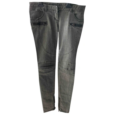 Pre-owned Balmain Slim Pants In Grey