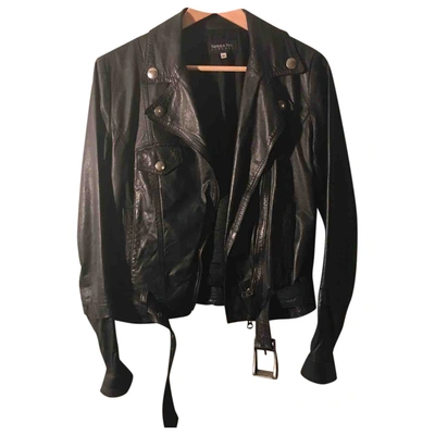 Pre-owned Patrizia Pepe Leather Biker Jacket In Black
