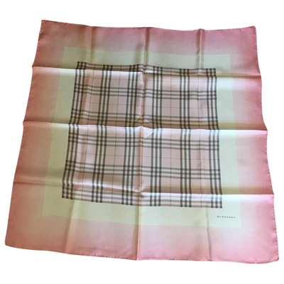 Pre-owned Burberry Silk Neckerchief In Pink