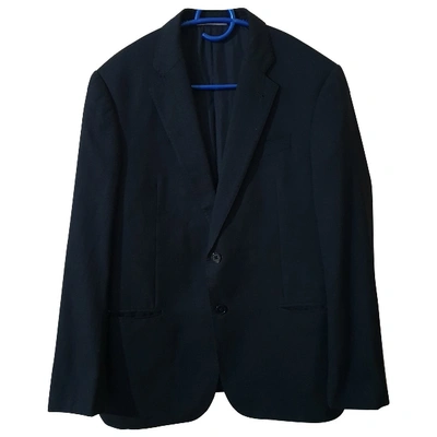 Pre-owned Armani Collezioni Wool Vest In Blue