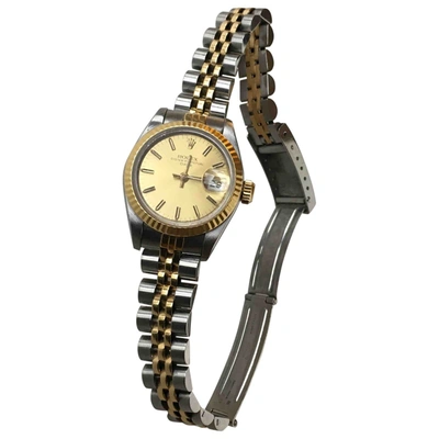 Pre-owned Rolex Lady Oyster Perpetual 26mm Gold Gold And Steel Watch