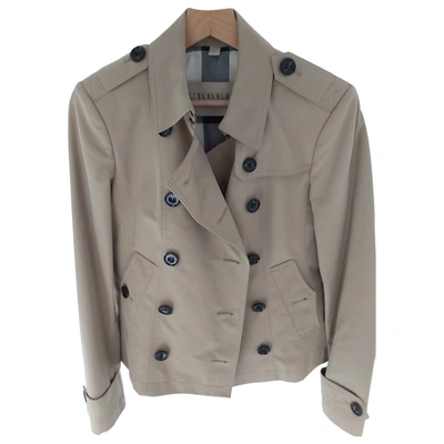 Pre-owned Burberry Beige Viscose Trench Coats