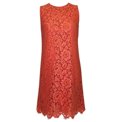 Pre-owned Dolce & Gabbana Orange Lace Dress