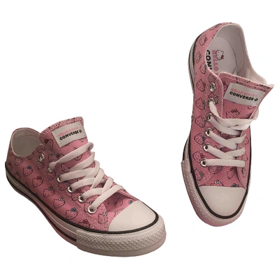 Pre-owned Converse Pink Cloth Trainers