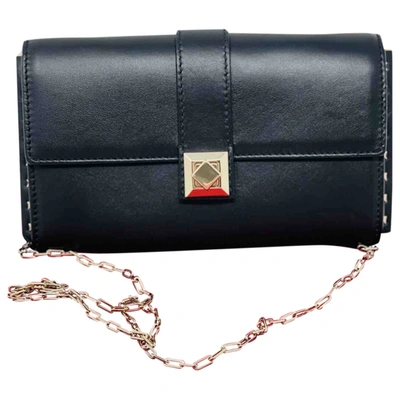 Pre-owned Valentino Garavani Black Leather Clutch Bag