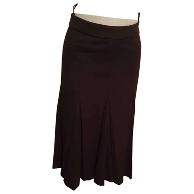 Pre-owned Prada Wool Mid-length Skirt In Brown