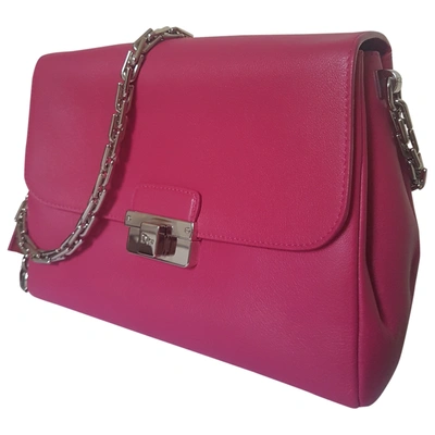 Pre-owned Dior Ling Pink Leather Handbag