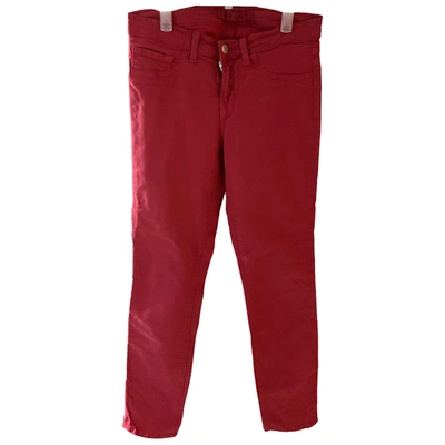 Pre-owned J Brand Slim Jeans In Red