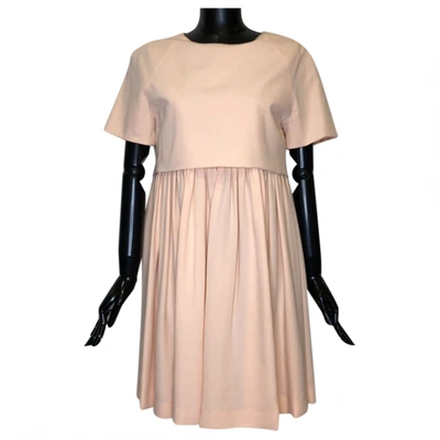 Pre-owned Balenciaga Silk Mid-length Dress In Beige