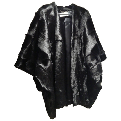 Pre-owned Saint Laurent Black Fur Coat