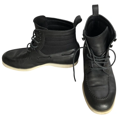 Pre-owned Bottega Veneta Leather Boots In Black