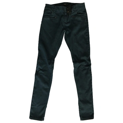 Pre-owned Maje Navy Cotton - Elasthane Jeans