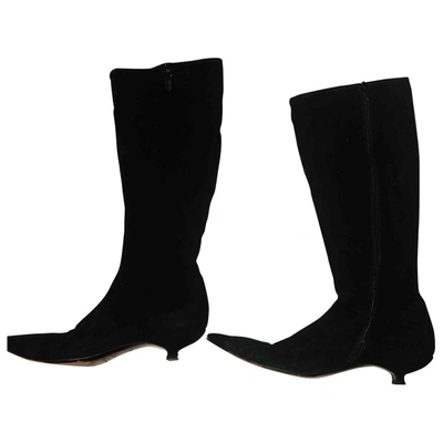 Pre-owned Miu Miu Boots In Black