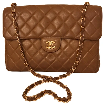 Pre-owned Chanel Timeless/classique Camel Leather Handbag