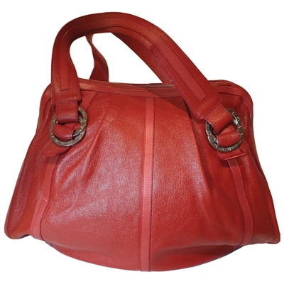 Pre-owned Bulgari Leather Handbag In Red