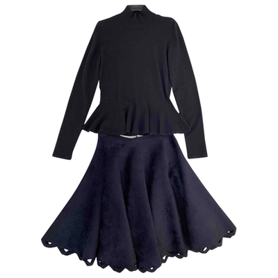 Pre-owned Alaïa Wool Skirt Suit In Blue