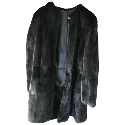 Pre-owned Fendi Black Mink Coat