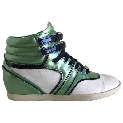 Pre-owned Sergio Rossi Leather Trainers In Green
