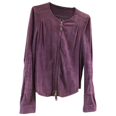 Pre-owned Luisa Cerano Purple Suede Leather Jacket