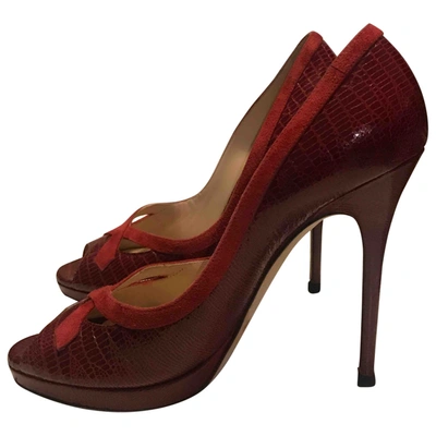 Pre-owned Jimmy Choo Patent Leather Heels In Red