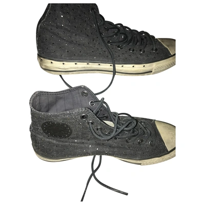 Pre-owned Converse High Trainers In Black