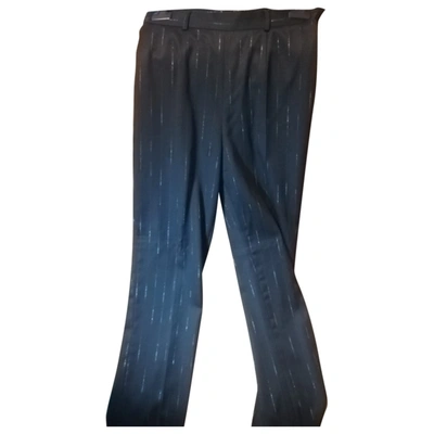 Pre-owned Versus Linen Trousers In Black