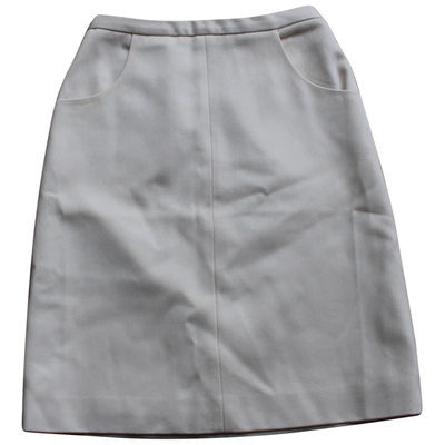 Pre-owned Raoul Wool Mid-length Skirt In Ecru