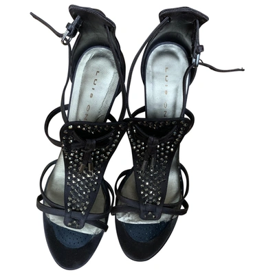 Pre-owned Luis Onofre Glitter Sandals In Brown