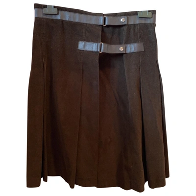 Pre-owned Miu Miu Velvet Mid-length Skirt In Brown