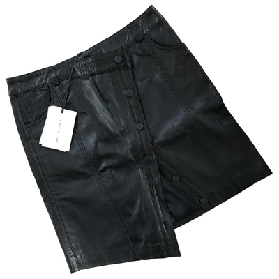 Pre-owned Raiine Leather Mini Skirt In Black