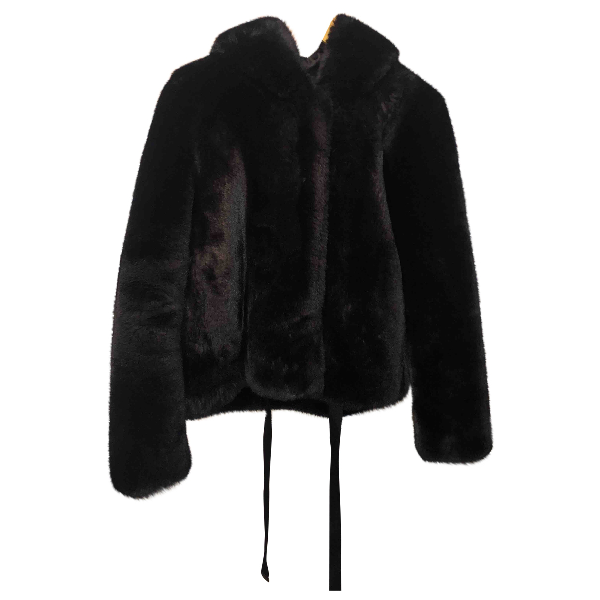 Pre-owned Sandro Fall Winter 2019 Black Faux Fur Jacket | ModeSens