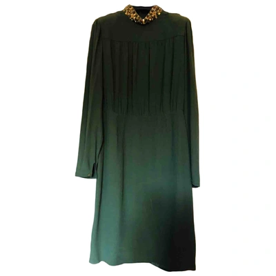 Pre-owned Au Jour Le Jour Glitter Mid-length Dress In Green