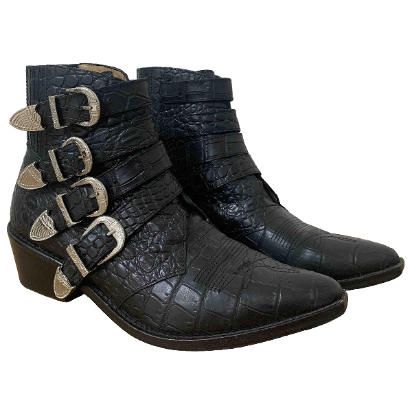 Pre-owned Toga Black Leather Boots | ModeSens