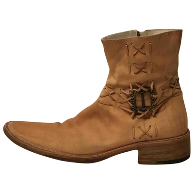 Pre-owned Cesare Paciotti Leather Boots In Camel