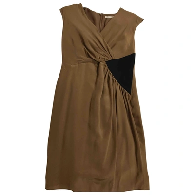 Pre-owned Whistles Silk Mini Dress In Gold
