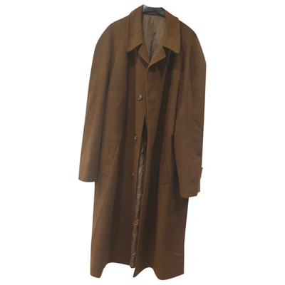 Pre-owned Trussardi Wool Coat In Brown