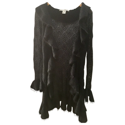Pre-owned Diane Von Furstenberg Wool Cardi Coat In Black