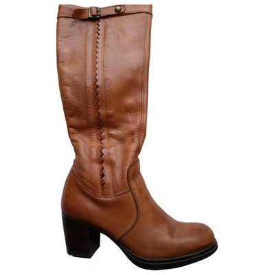 Pre-owned Janet & Janet Leather Riding Boots In Other