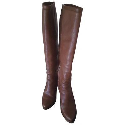 Pre-owned Barbara Bui Leather Riding Boots In Brown