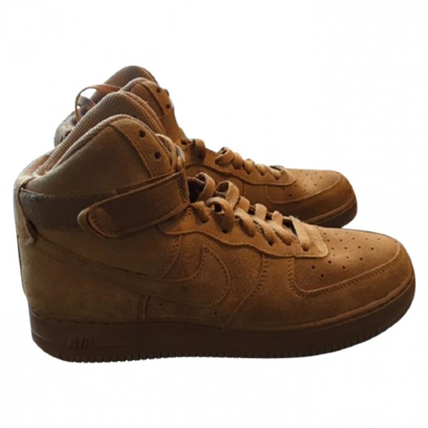 Pre-Owned Nike Air Force 1 Camel Suede Trainers | ModeSens