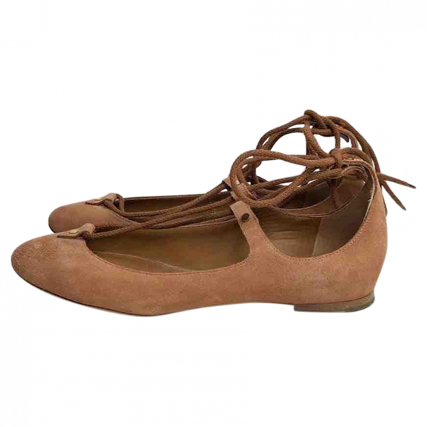 camel ballerina flats